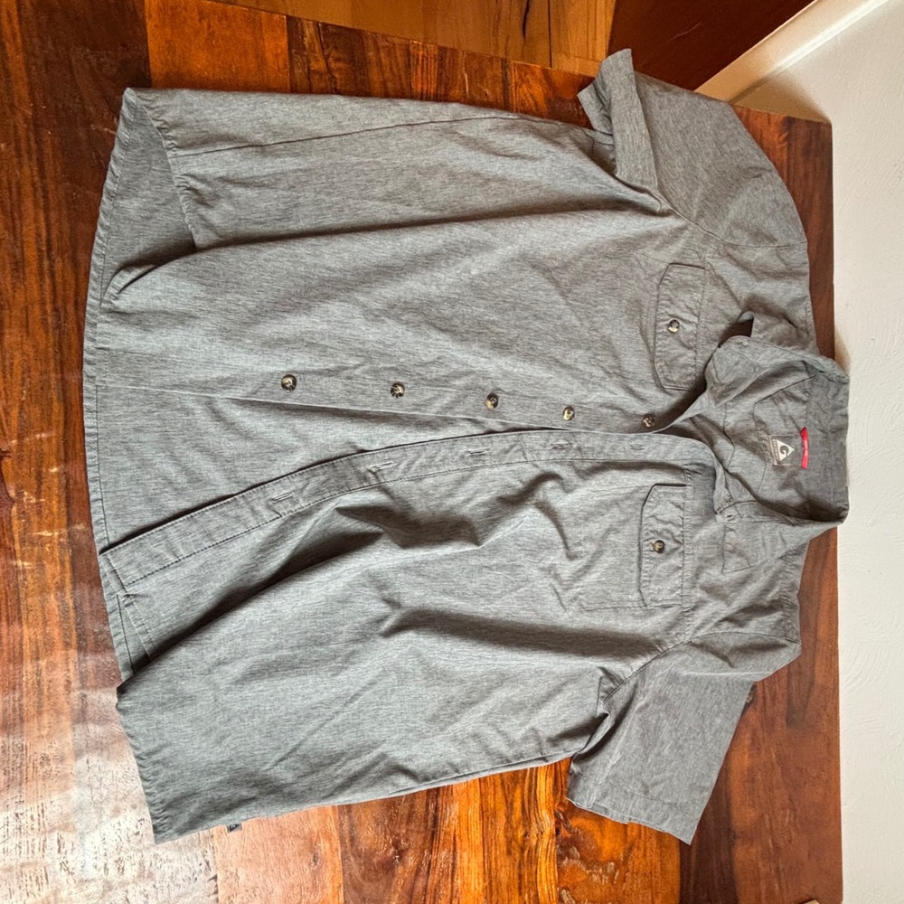 Gerry Men's XXL Short Sleeve Button Up Shirt Gray Performance Quick Dry‎